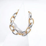 Hip-hop Thick Chain Necklace for Women Alloy Hollow Round Clavicle Chain