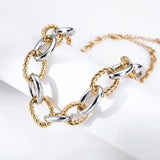 Hip-hop Thick Chain Necklace for Women Alloy Hollow Round Clavicle Chain