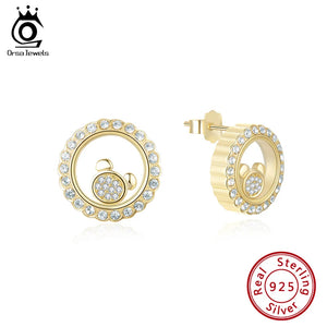 925 Silver Puppy Stud Earrings with Mother of Pearl Charms