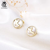 925 Silver Puppy Stud Earrings with Mother of Pearl Charms
