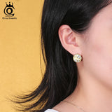 925 Silver Puppy Stud Earrings with Mother of Pearl Charms