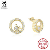 925 Silver Puppy Stud Earrings with Mother of Pearl Charms