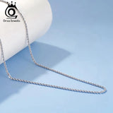 1.5MM Italian Silver Rope Chain Necklace 925 Sterling Silver Twist Chain