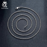 1.5MM Italian Silver Rope Chain Necklace 925 Sterling Silver Twist Chain