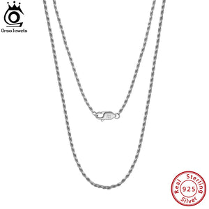 1.5MM Italian Silver Rope Chain Necklace 925 Sterling Silver Twist Chain