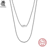 1.5MM Italian Silver Rope Chain Necklace 925 Sterling Silver Twist Chain