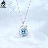 925 Silver Crystal Snowflake Pendant Necklace Christmas Gift Jewelry