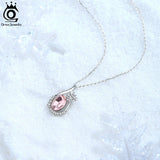925 Silver Crystal Snowflake Pendant Necklace Christmas Gift Jewelry