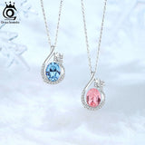 925 Silver Crystal Snowflake Pendant Necklace Christmas Gift Jewelry