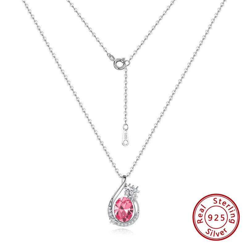 925 Silver Crystal Snowflake Pendant Necklace Christmas Gift Jewelry
