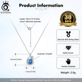 925 Silver Crystal Snowflake Pendant Necklace Christmas Gift Jewelry