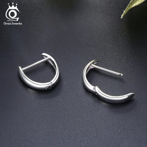 925 Sterling Silver Hoop Earrings Small 15mm Earring Female Jewelry Gift