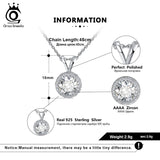 925 Silver Round Pendant Necklace Women Girls Party Gift