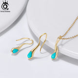 5mm Natural Turquoise Gemstone Women's Dangle Earrings