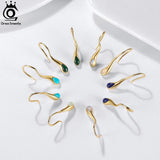 5mm Natural Turquoise Gemstone Women's Dangle Earrings