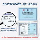 Aquamarine Pendant 925 Sterling Silver Necklace Gemstone Jewelry for Women GMN04