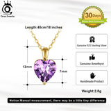 Natural Gemstone Heart Pendant 925 Sterling Silver Necklace
