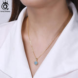 Aquamarine Pendant Necklace 925 Sterling Silver Gemstone Banquet Jewelry GMN33