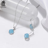 Aquamarine Pendant Necklace 925 Sterling Silver Gemstone Banquet Jewelry GMN33