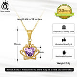 Natural Gemstone Crown Pendant Necklace 925 Silver Amethyst Citrine Garnet