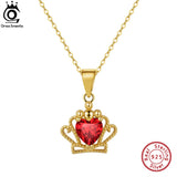 Natural Gemstone Crown Pendant Necklace 925 Silver Amethyst Citrine Garnet