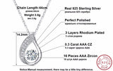 925 Silver Water-Drop Pendant Necklace with CZ - SN41