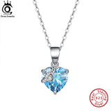 925 Silver Heart Birthstone Pendant Necklace For Women Mom Jewelry