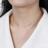 14K 925 Silver Paperclip Chain Necklace 1.8x4.2mm SC64