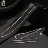 ORSA JEWELS 14K 925 Silver CZ Paperclip Link Chain Necklace for Women SC63