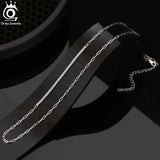 ORSA JEWELS 14K 925 Silver CZ Paperclip Link Chain Necklace for Women SC63