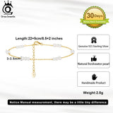 14K 925 Silver Pearls Anklets for Women Foot Bracelet Ankle Jewelry