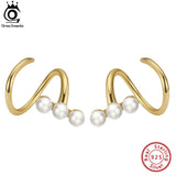 14K 925 Silver Pearl Earrings Women Baroque Pearls GPE38