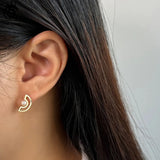 14K Silver Tassel Dangle Earrings with Pearl GPE37