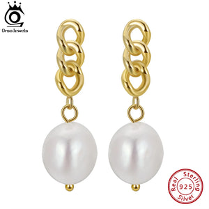 Vintage Dangle Pearl Earrings 925 Sterling Silver Handpicked Jewelry Ear Drop
