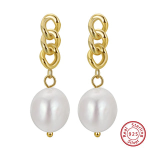 Vintage Dangle Pearl Earrings 925 Sterling Silver Handpicked Jewelry Ear Drop