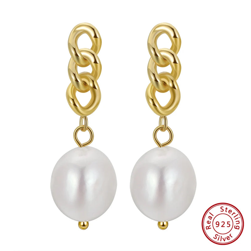 Vintage Dangle Pearl Earrings 925 Sterling Silver Handpicked Jewelry Ear Drop