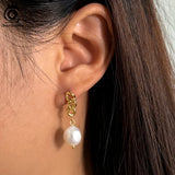 Vintage Dangle Pearl Earrings 925 Sterling Silver Handpicked Jewelry Ear Drop