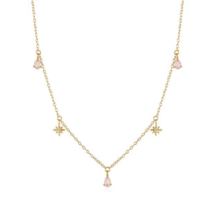 14K 925 Silver Zirconia Necklace 3-6mm CZ Tiny Chain Women Jewelry