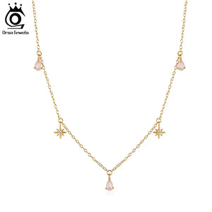 14K 925 Silver Zirconia Necklace 3-6mm CZ Tiny Chain Women Jewelry