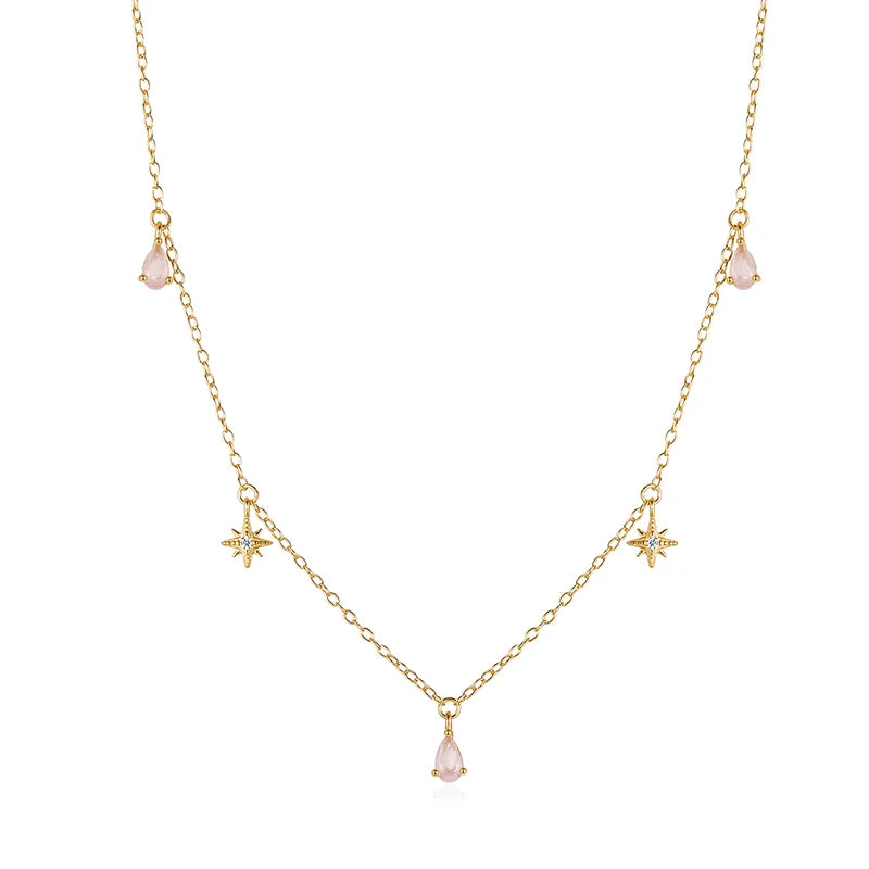 14K 925 Silver Zirconia Necklace 3-6mm CZ Tiny Chain Women Jewelry