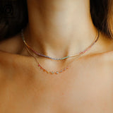Colorful Zirconia Necklace, 925 Silver, Women's Jewelry