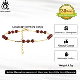 4mm Beaded Garnet Anklet 925 Sterling Silver Foot Chain SA46