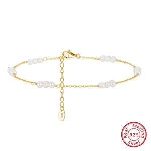 14K Freshwater Pearl Anklet for Women Summer Beach Jewelry