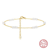 14K Freshwater Pearl Anklet for Women Summer Beach Jewelry