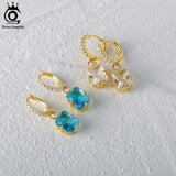 4A CZ Drop Earrings 925 Silver Dainty Jewelry