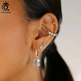 4A CZ Drop Earrings 925 Silver Dainty Jewelry