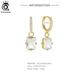 4A CZ Drop Earrings 925 Silver Dainty Jewelry