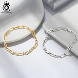 14K Plated Paperclip Chain Bracelet for Couples