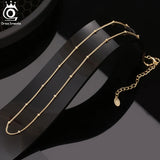 Dainty 925 Silver Bead Chain Necklace Women's Jewelry