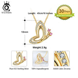 Butterfly Pendant Necklace 925 Sterling Silver 14K Plated Chain Jewelry SN293